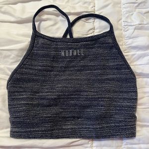 Nobull heather navy melange high neck sports bra. Size extra small